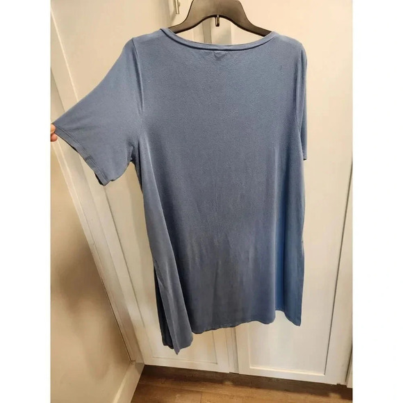 Eileen Fisher Short Sleeve Side Slit Tunic Tee Sz Large - Picture 2 of 7